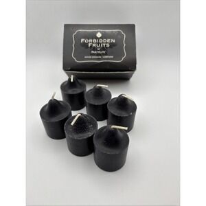 Partylite Forbidden Fruits Fig Fatale (6) Black Votive Candles New In Box V06821